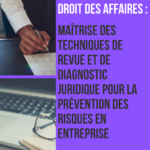 Maîtrise des techniques de revue et de diagnostic juridique pour la prévention des risques en entreprise